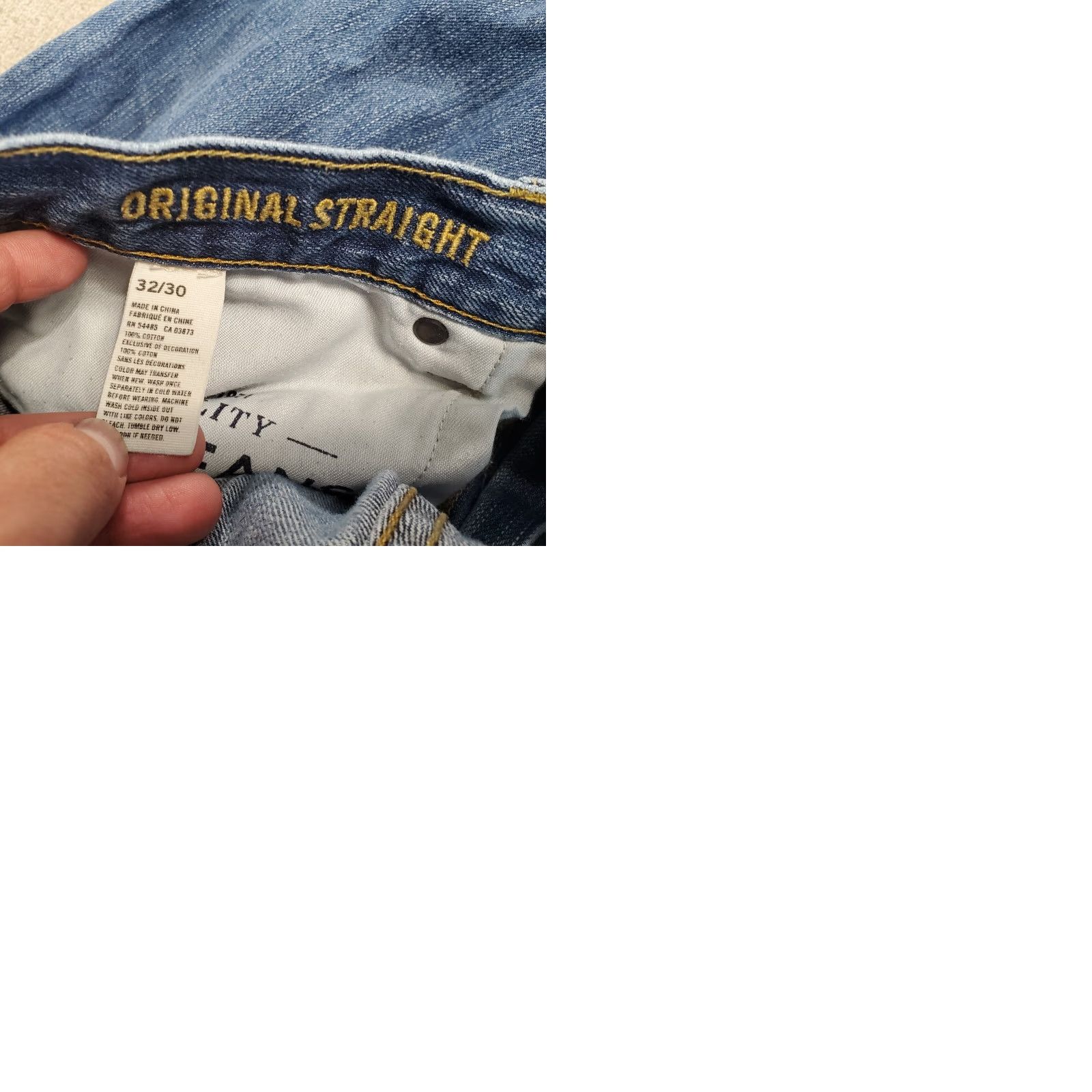 American Eagle Outfitters American Eagle Jeans Mens 32x30 Blue Original Straight Leg Faded Distressed Size US 32 / EU 48 - 10 Thumbnail