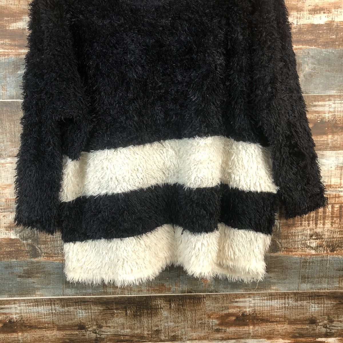 Homespun Knitwear × Japanese Brand DL Park Girl Black fur shaggy Mohair Knitwear #C040 Size M / US 6-8 / IT 42-44 - 6 Thumbnail