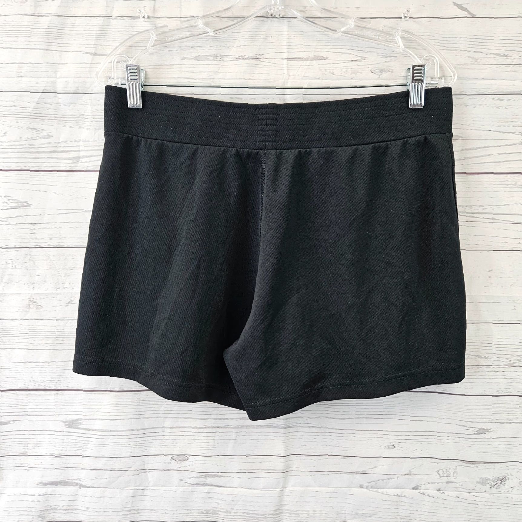 Nike Nike Womens Shorts L Solid Black High Rise Polyester Pull On Size 36" / US 14 / IT 50 - 3 Thumbnail