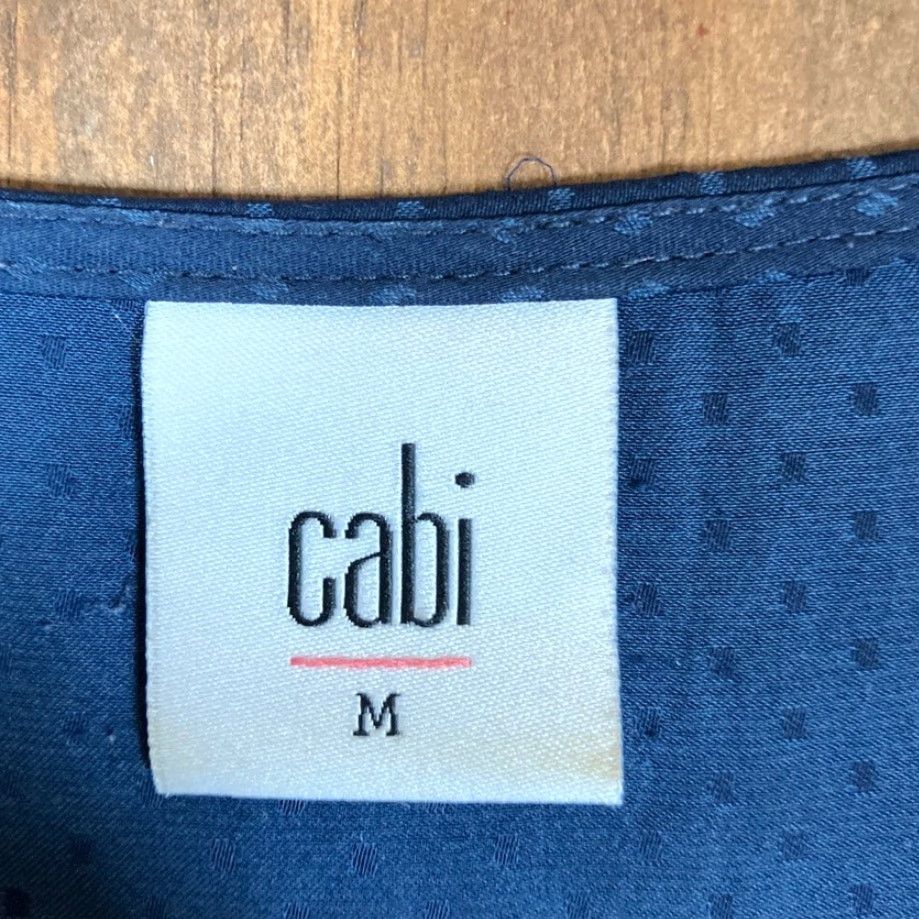 Vintage CAbi Blouse Navy Swiss Dot Tie Front Scoop Neck Relaxed Medium Size M / US 6-8 / IT 42-44 - 4 Thumbnail