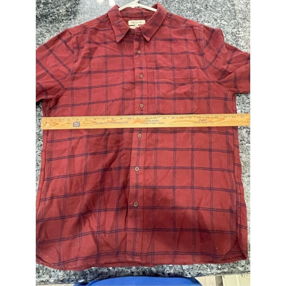 Madewell Madewell Women’s Perfect Fit Button-Up Plaid Shirt Red Navy Size L / US 10 / IT 46 - 4 Thumbnail