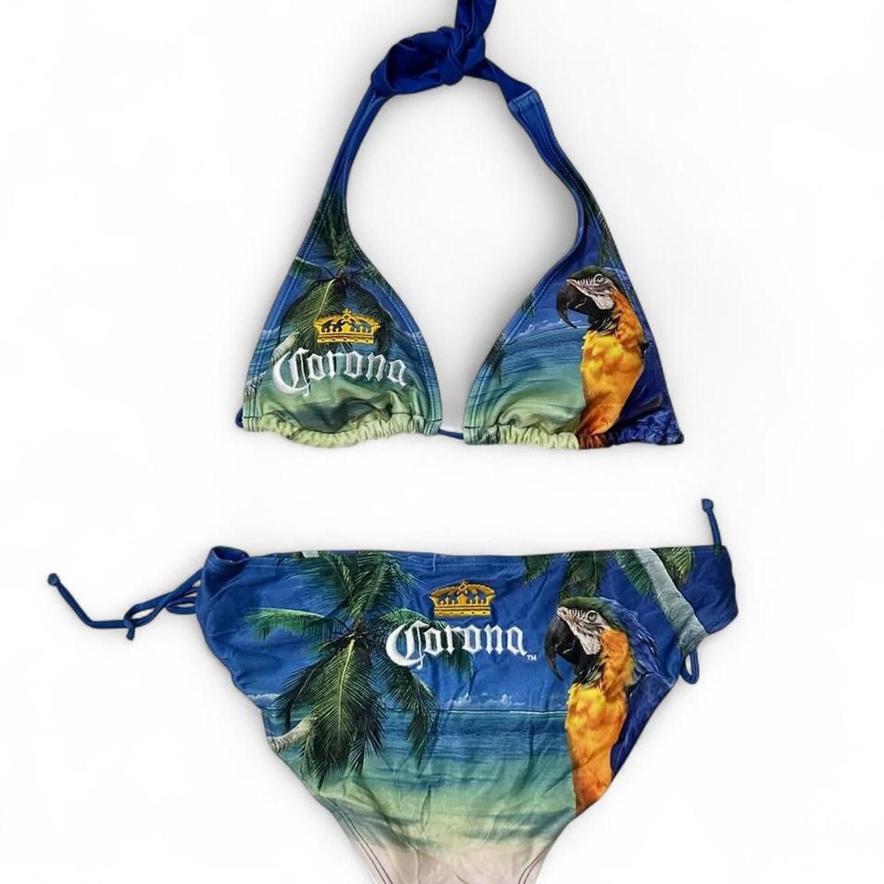 Other Vintage Y2K Corona tropical low waisted halter bikini set Size L / US 10 / IT 46 - 7 Thumbnail