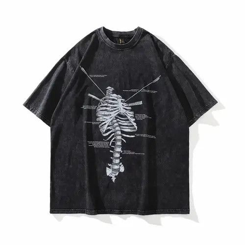 Japanese Brand Streetwear Men Skeleton Oversized Printed Vintage T-Shirt Size US M / EU 48-50 / 2 - 1 Thumbnail