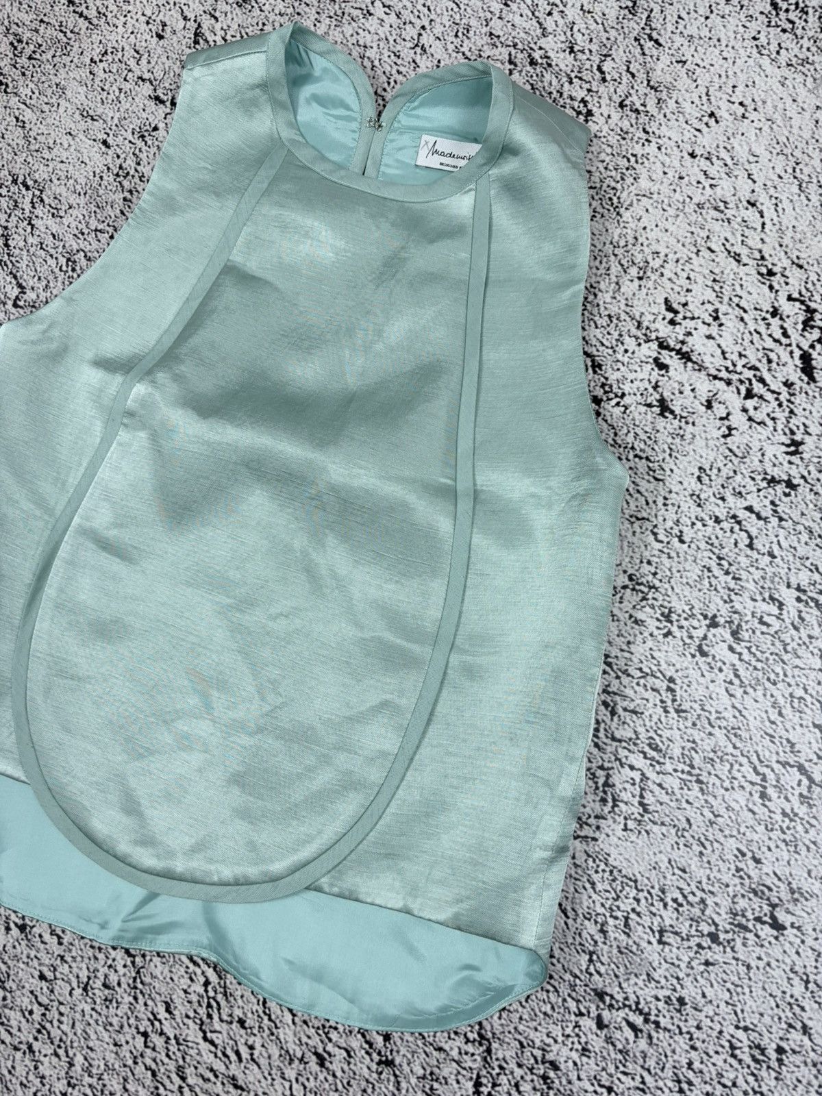 Tara Jarmon Mademoiselle Tara Jarmon Mint Green Linen Panel Top 38 Size S / US 4 / IT 40 - 3 Thumbnail