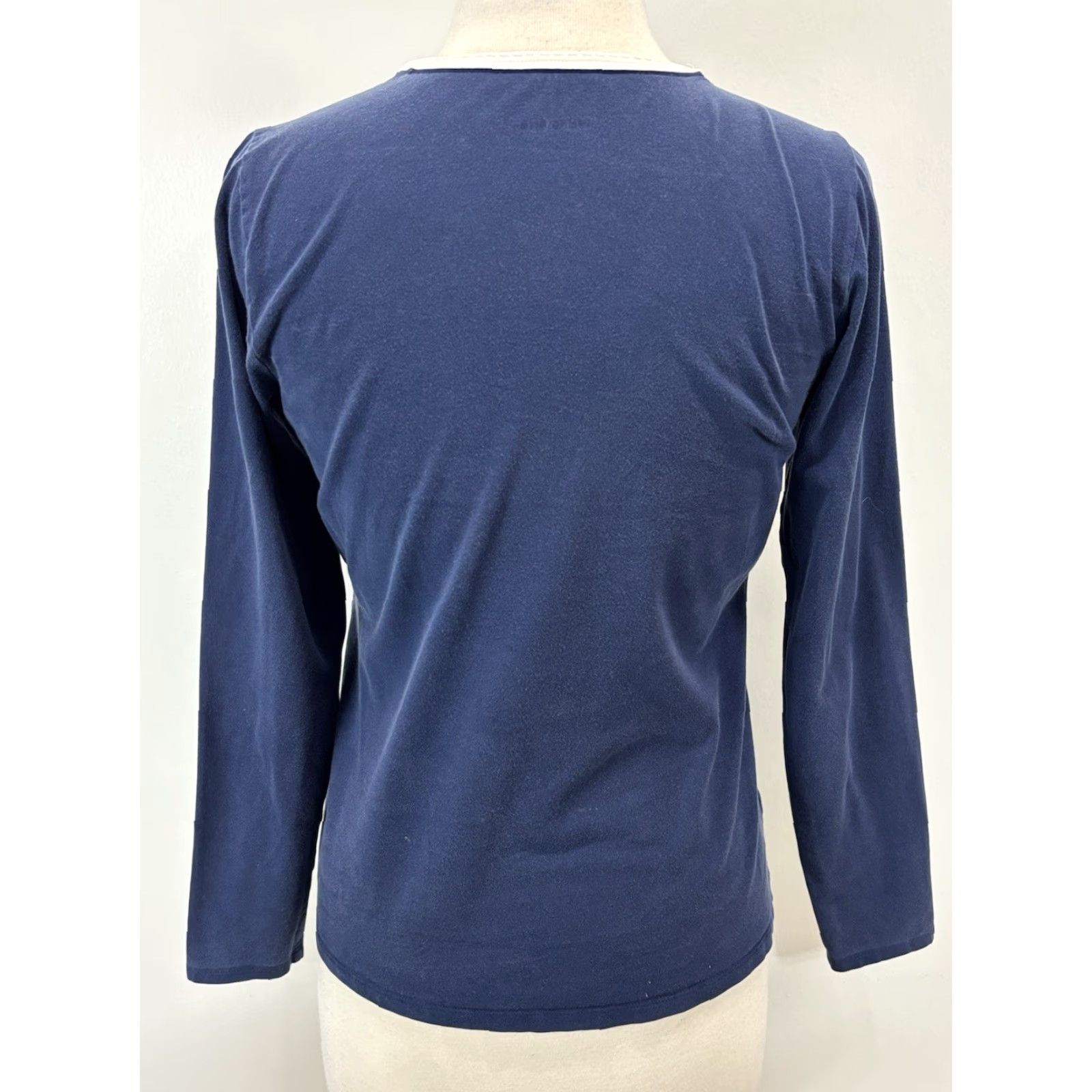 Lands' End VINTAGE Lands' End Pajama Set Women Size Small 6-8 Long Sleeve Cotton Blend Lighthouses Navy Pajamas Size S / US 4 / IT 40 - 4 Thumbnail