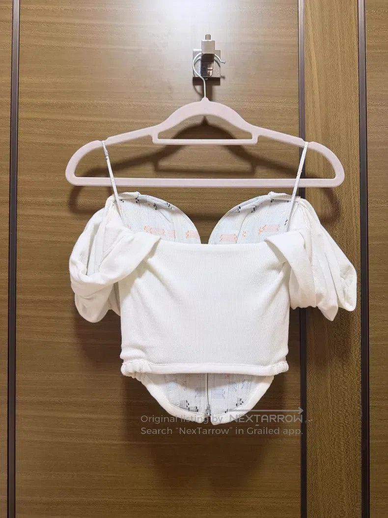 Vivienne Westwood Vivienne Westwood White Square Neck Fishbone Knitted Busti Size XS / US 0-2 / IT 36-38 - 3 Thumbnail