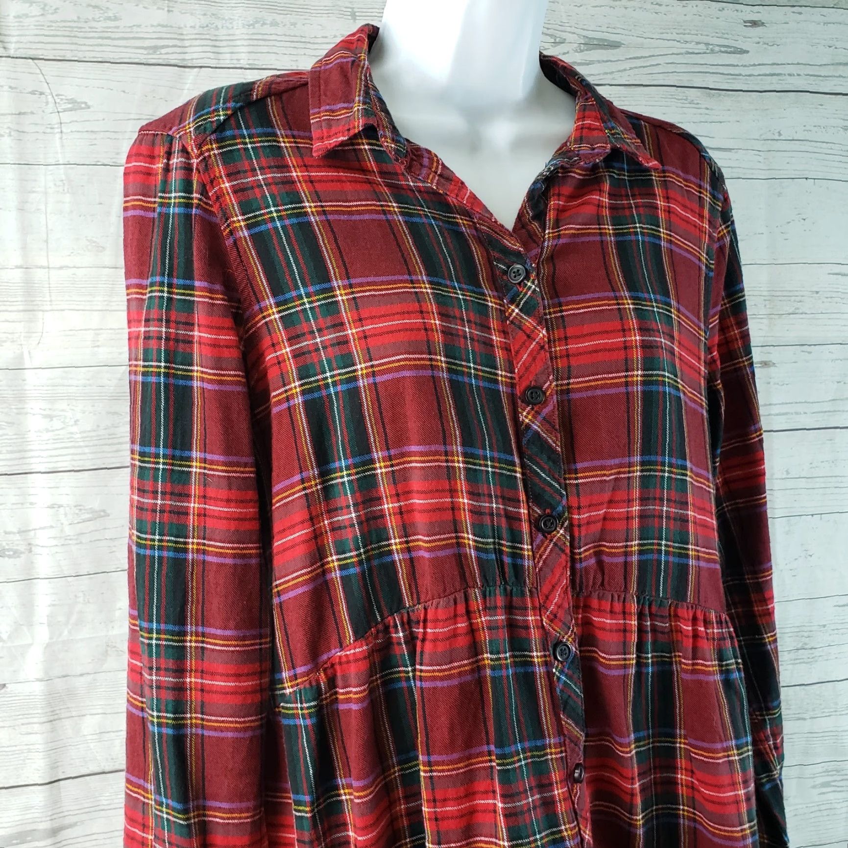 Vintage Beach Lunch Lounge Button-Front Shirt Womens Small Red Plaid Cotton Shirt Size S / US 4 / IT 40 - 2 Thumbnail