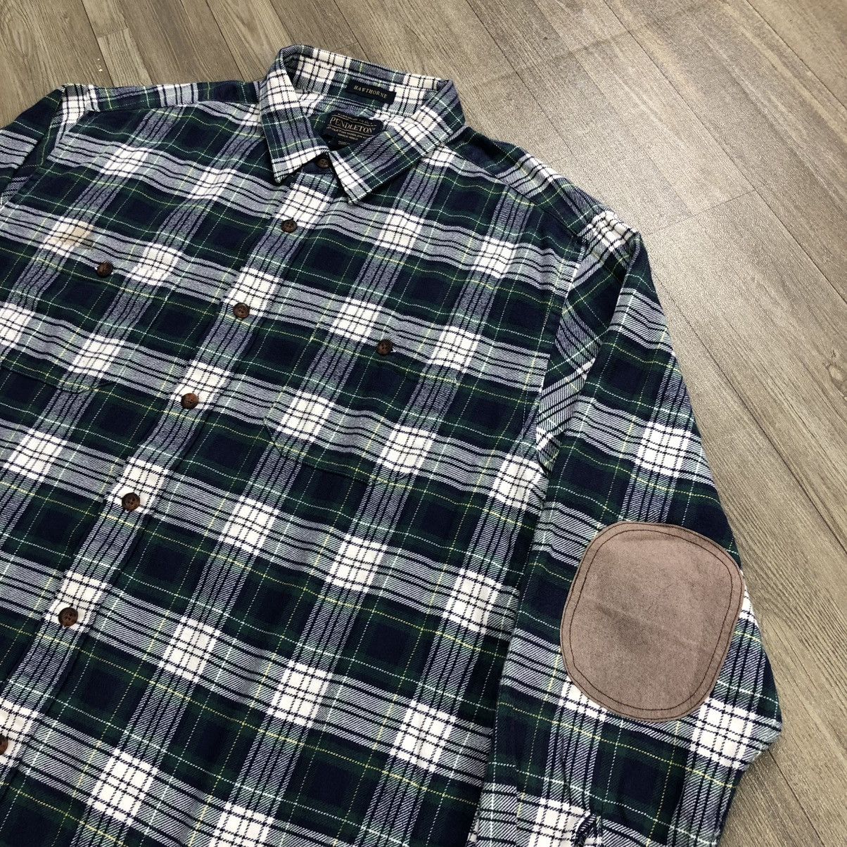 Flannel × Pendleton Vintage Pendleton “Hawthorne” Flannel Shirt – Elbow Patch Size US XL / EU 56 / 4 - 2 Thumbnail