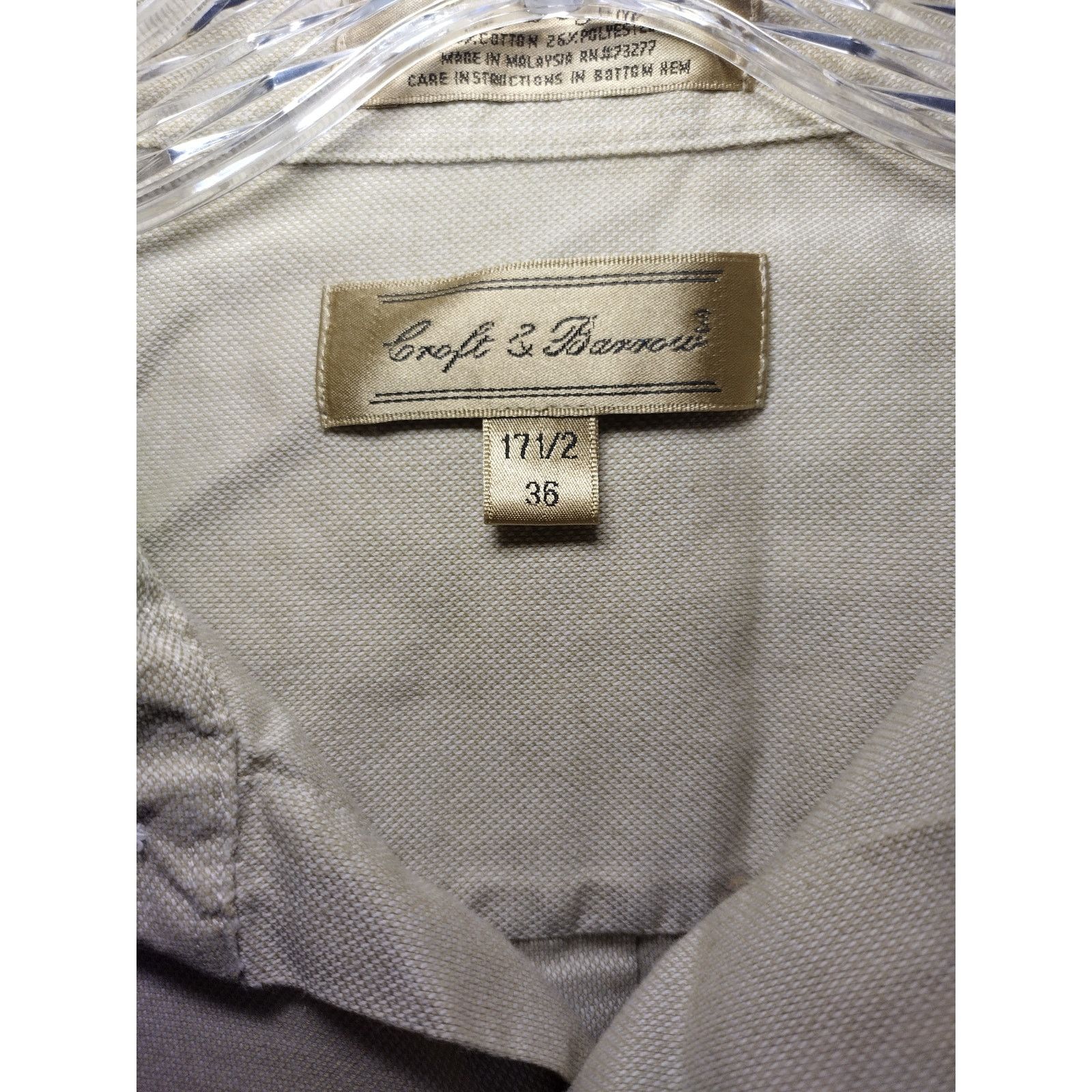 Croft & Barrow Croft & Barrow Mens Dress Shirt Long Sleeves Button Up Tan Size US XL / EU 56 / 4 - 5 Thumbnail