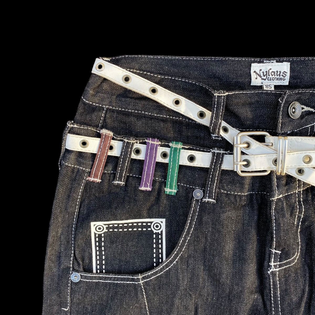 Hysteric Glamour × If Six Was Nine × Japanese Brand Rare Nylaus Double Waist With Belts Denim Jeans Size US 32 / EU 48 - 5 Thumbnail