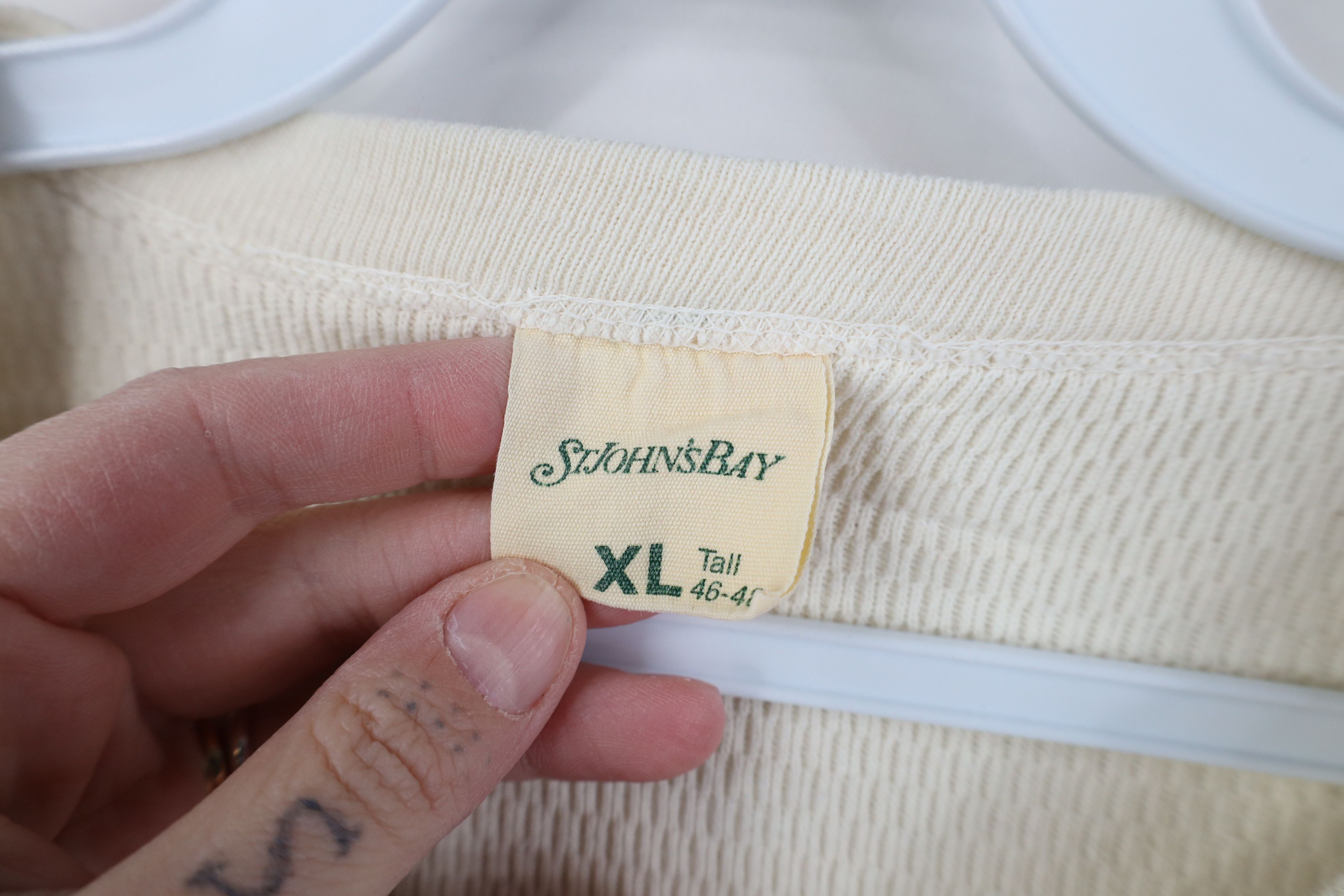 Vintage Vintage 70s Streetwear Waffle Knit Long Sleeve T-Shirt USA Size US XL / EU 56 / 4 - 7 Thumbnail