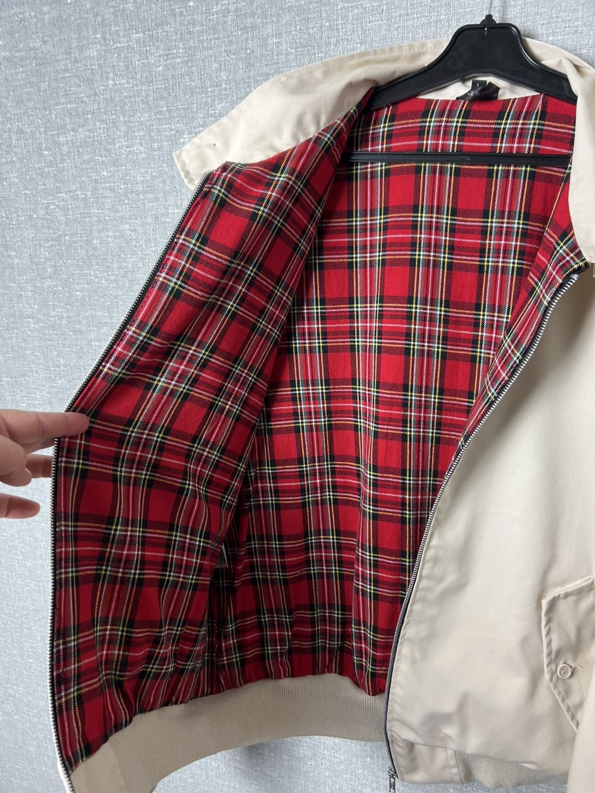 New England Outerwear Vintage England Plaid Lined Collared Bomber Jacket in Beige Size US L / EU 52-54 / 3 - 22 Thumbnail