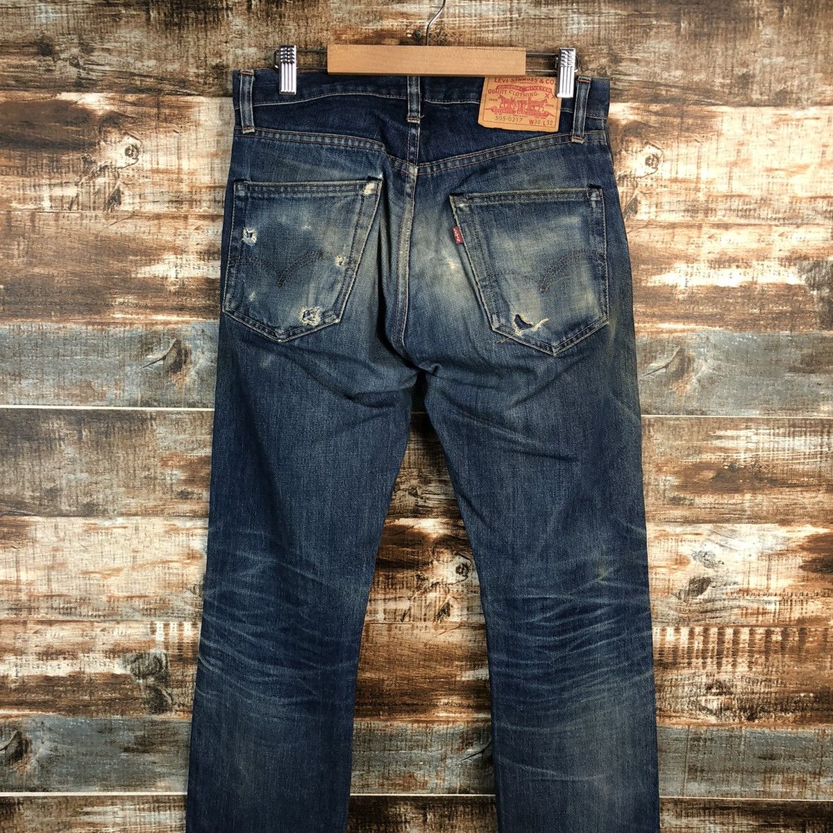 Levi's DLL Levis 505 Big E Blue Distressed Denim Pants #C133 Size US 30 / EU 46 - 16 Thumbnail