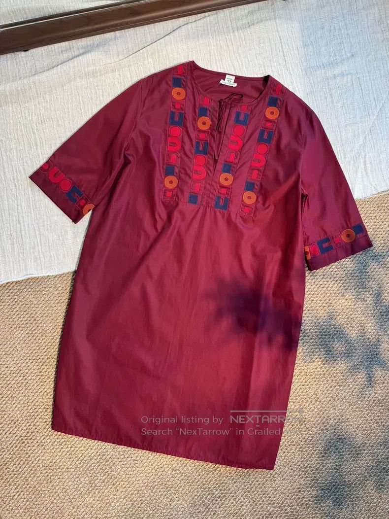 Hermes Hermes Round Neck Casual Loose Straight Skirt, Jujube Red Size XS / US 0-2 / IT 36-38 - 1 Thumbnail