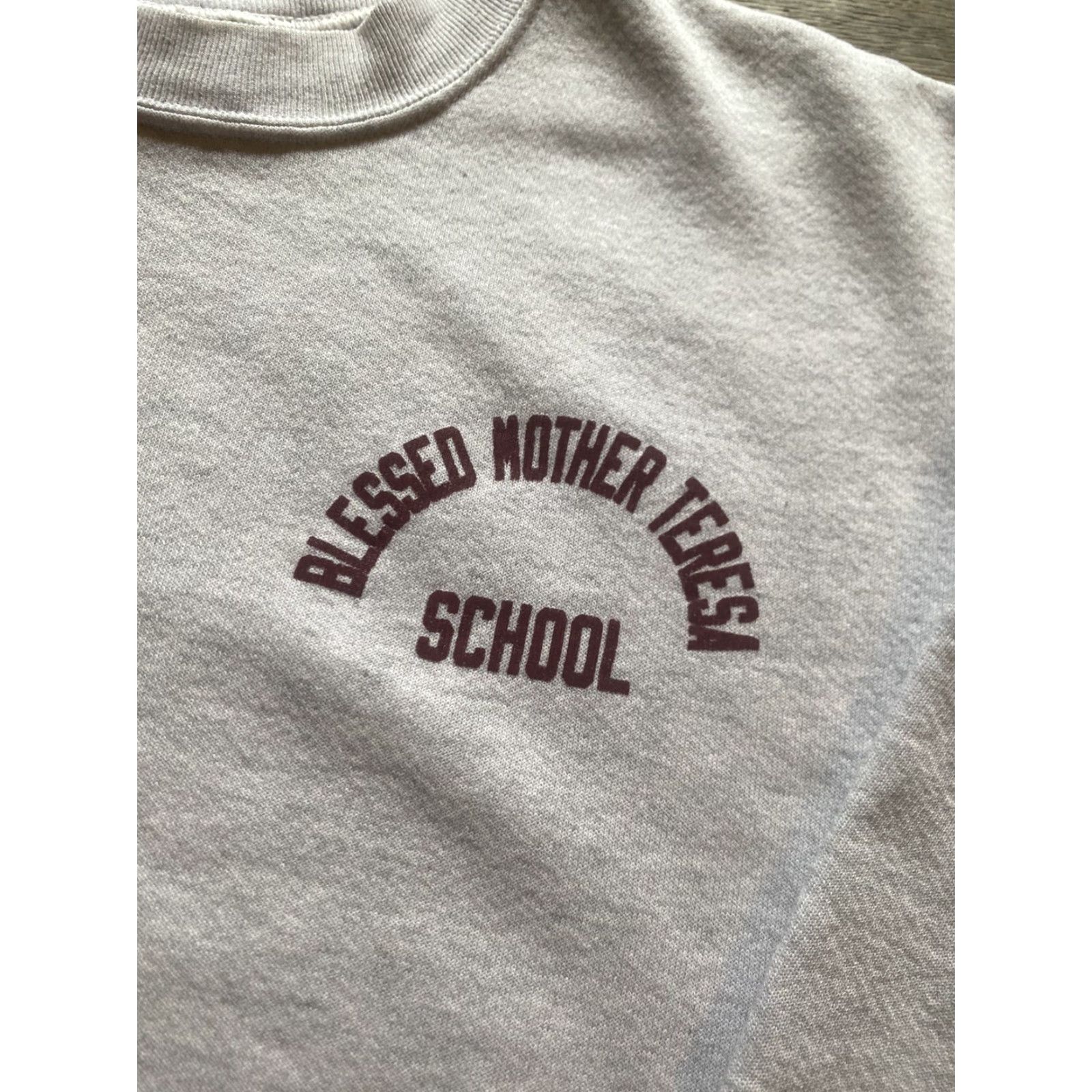 MOTHER VINTAGE Blessed Mother Teresa School Gray Sweatshirt Mens Medium Royal Park Sweatshirt Long Sleeve Crew Neck Cotton Blend Pullover Size US M / EU 48-50 / 2 - 2 Thumbnail