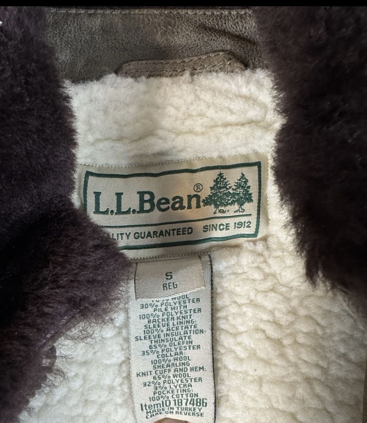 L.L. Bean L.L. Bean Brown Goatskin Leather Shearling Bomber Jacket S Size US S / EU 44-46 / 1 - 7 Thumbnail