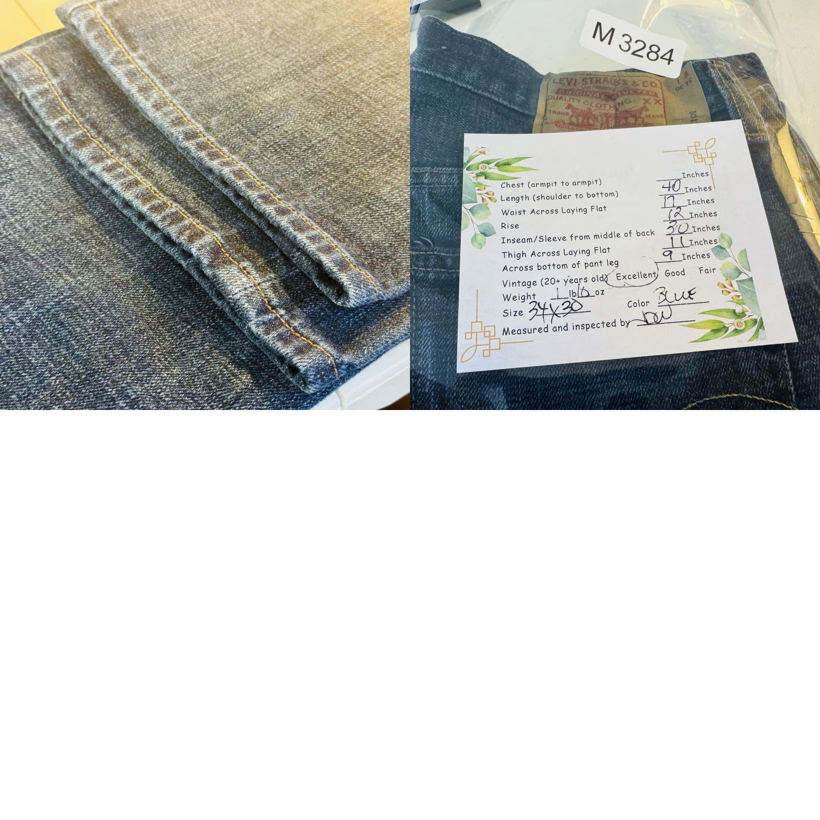 Levi's VINTAGE Levi's 501 Jeans Mens 34x30 Blue Medium Wash Straight Denim 90s Size US 34 / EU 50 - 8 Thumbnail