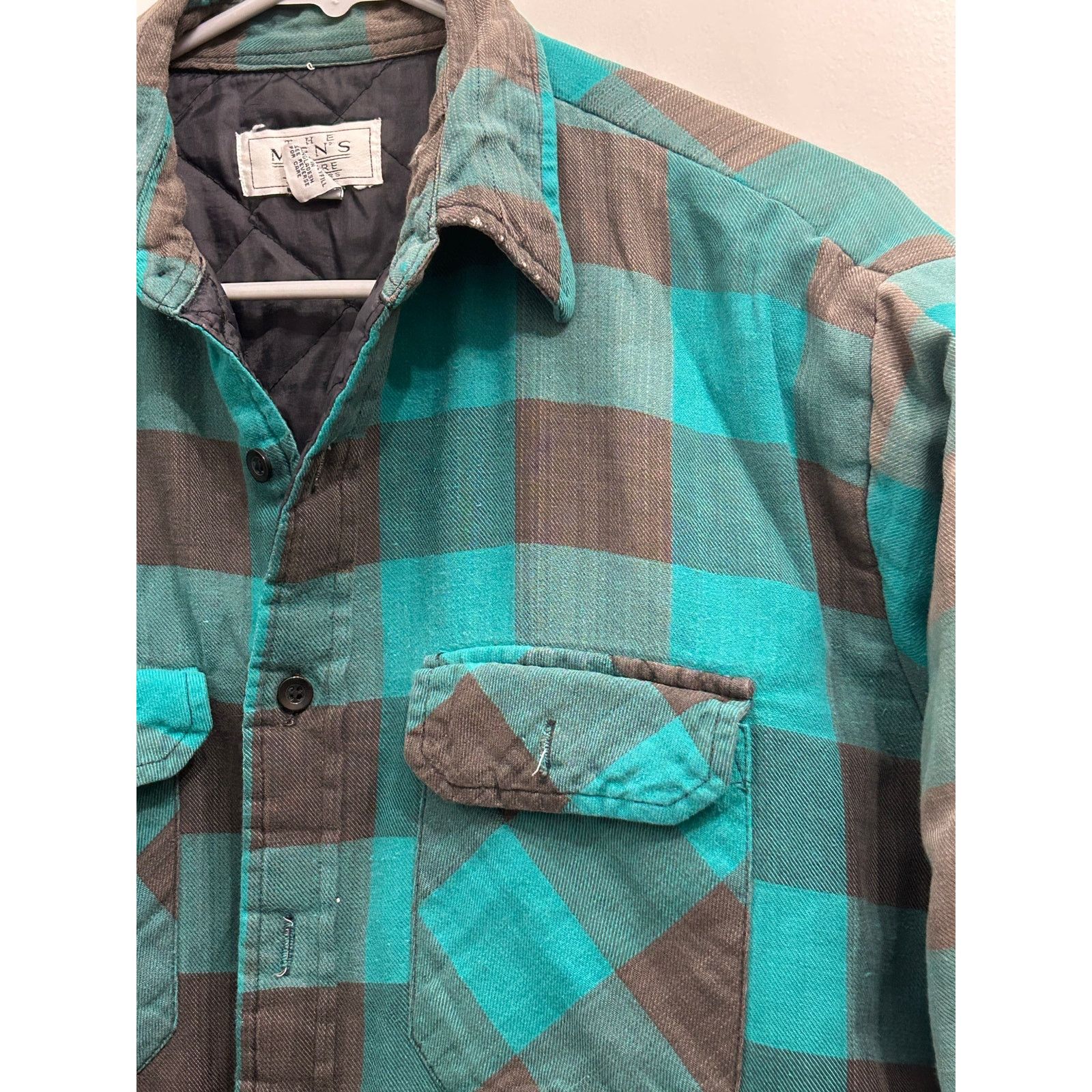 Other Vintage Quilt Lined Teal Gray Flannel Shirt Jacket Men’s L Size US L / EU 52-54 / 3 - 4 Thumbnail