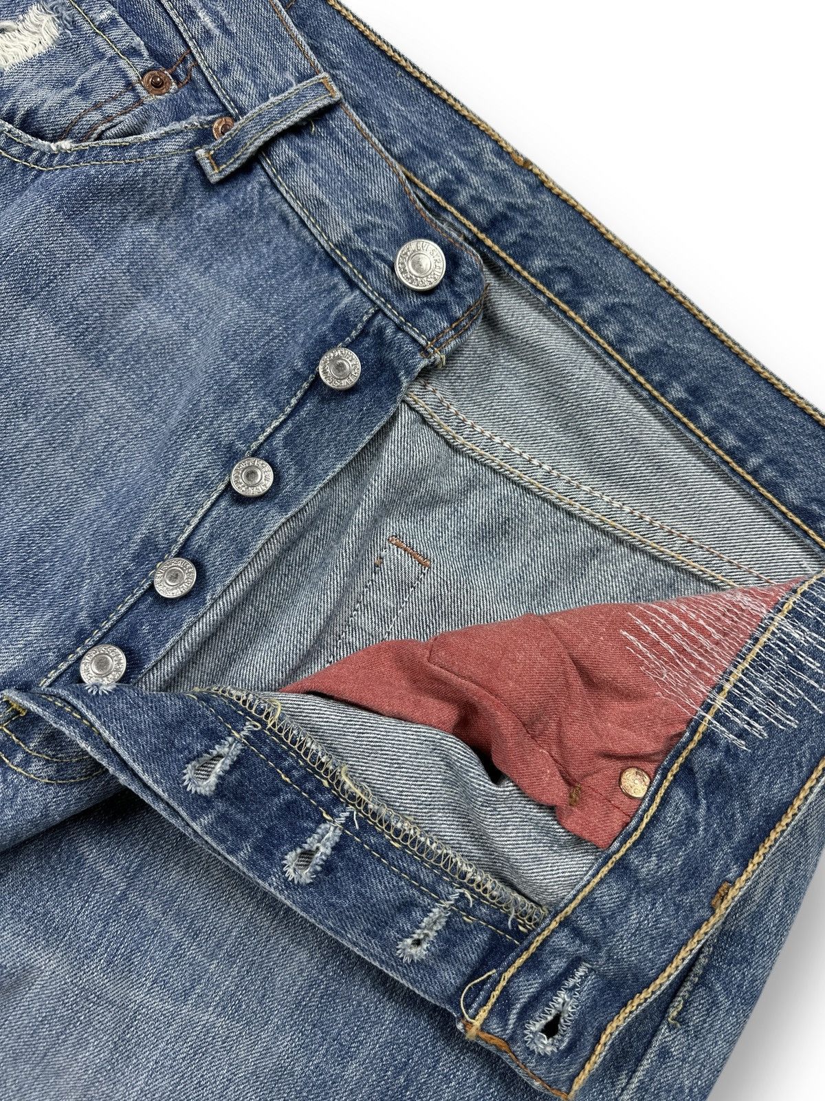 Levi's Vintage 00’s Levis Jeans Ripped Distressed Denim W33 L36 Size US 33 - 10 Thumbnail