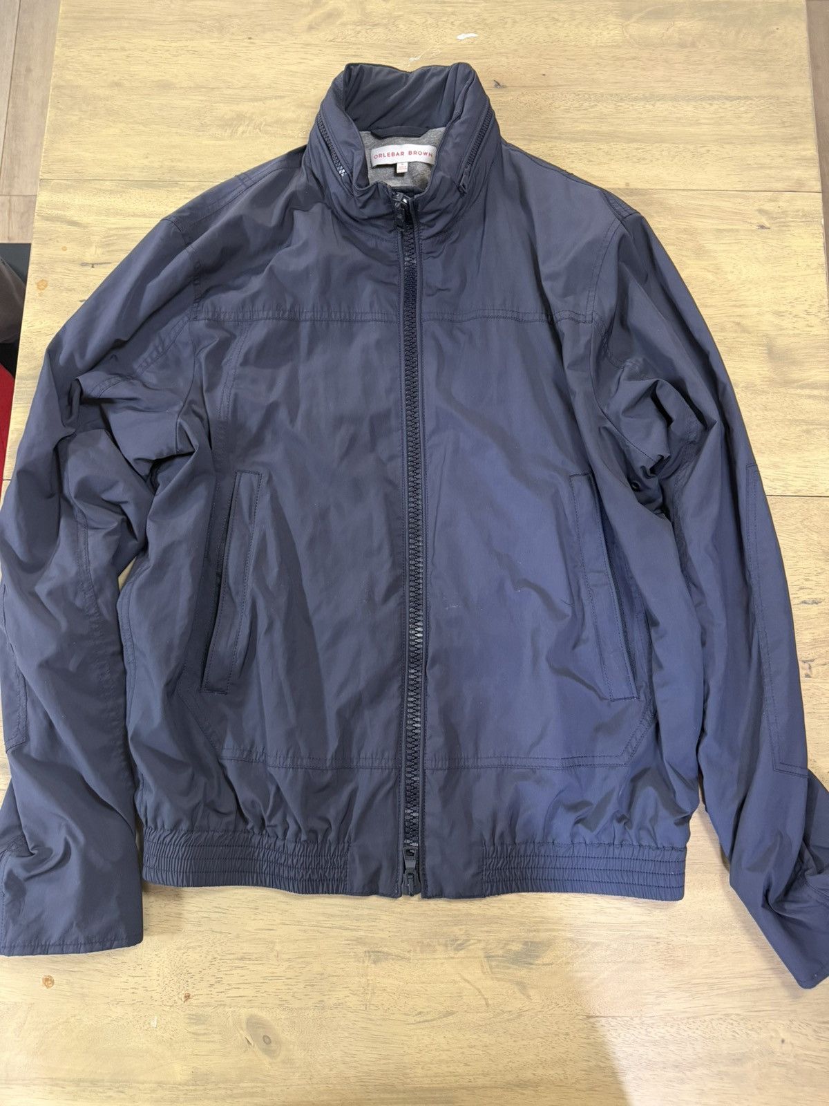 Orlebar Brown Orlebar Brown Navy Short Sleeve Bomber Jacket Mens Size XL Size US XL / EU 56 / 4 - 1 Thumbnail