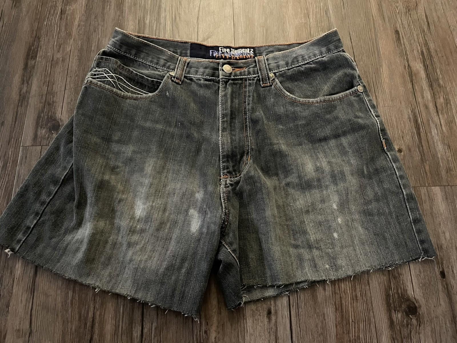 Other Vintage Five Elementz Baggy Distressed Denim Shorts Grey 34 Size US 34 / EU 50 - 3 Thumbnail
