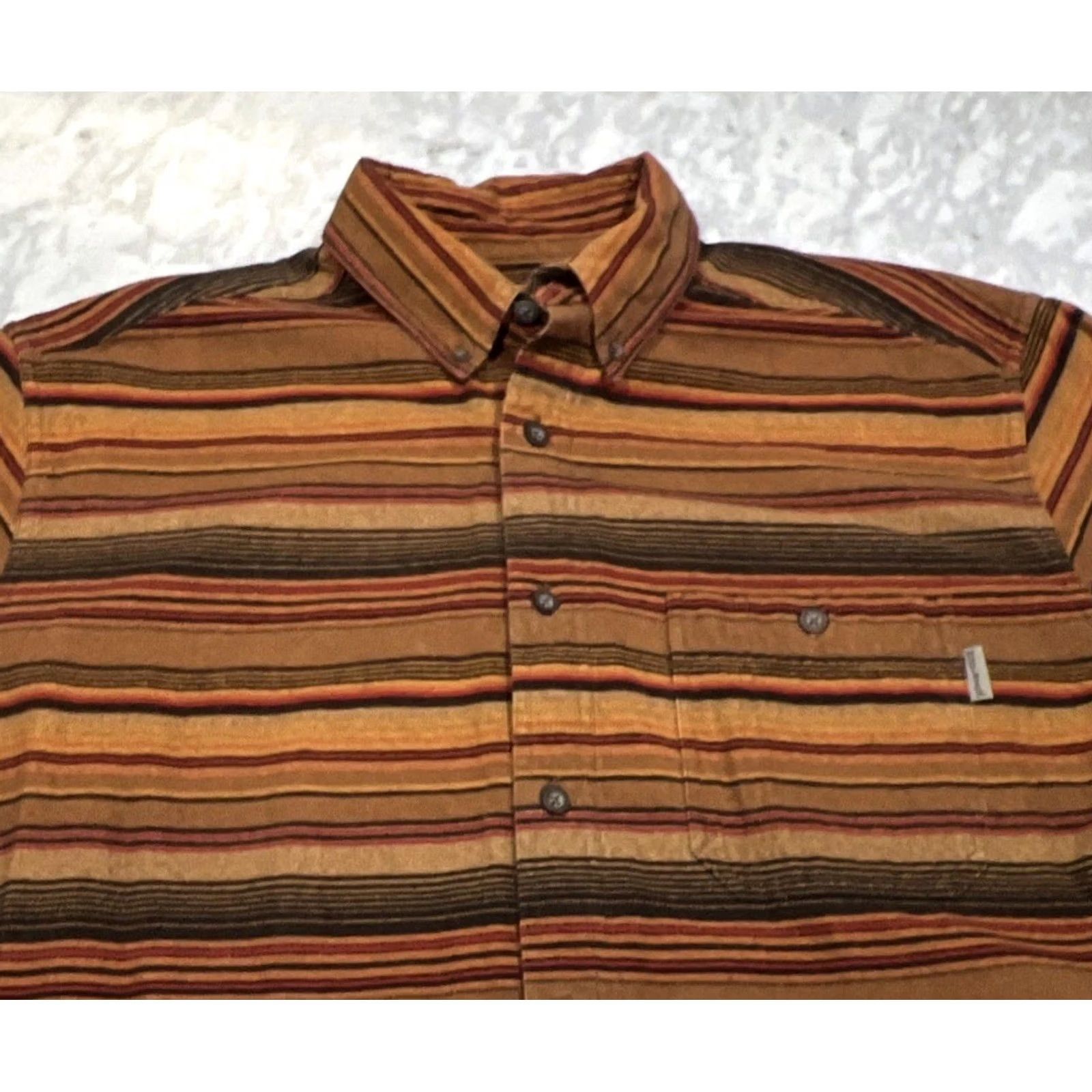 Vintage Woolrich Shirt Mens XL Bark Blanket Striped Flannel Button Down Pocket Cotton Size US XL / EU 56 / 4 - 3 Thumbnail