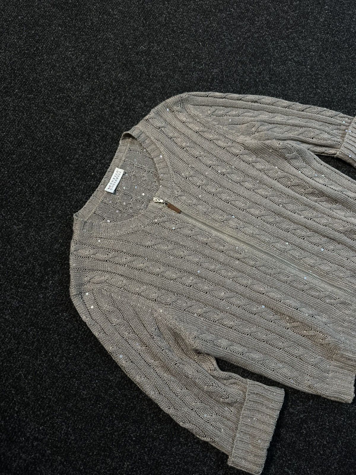 Brunello Cucinelli Brunello Cucinelli Linen Silk Sequin Knit Sweater Size M/L Size L / US 10 / IT 46 - 4 Thumbnail