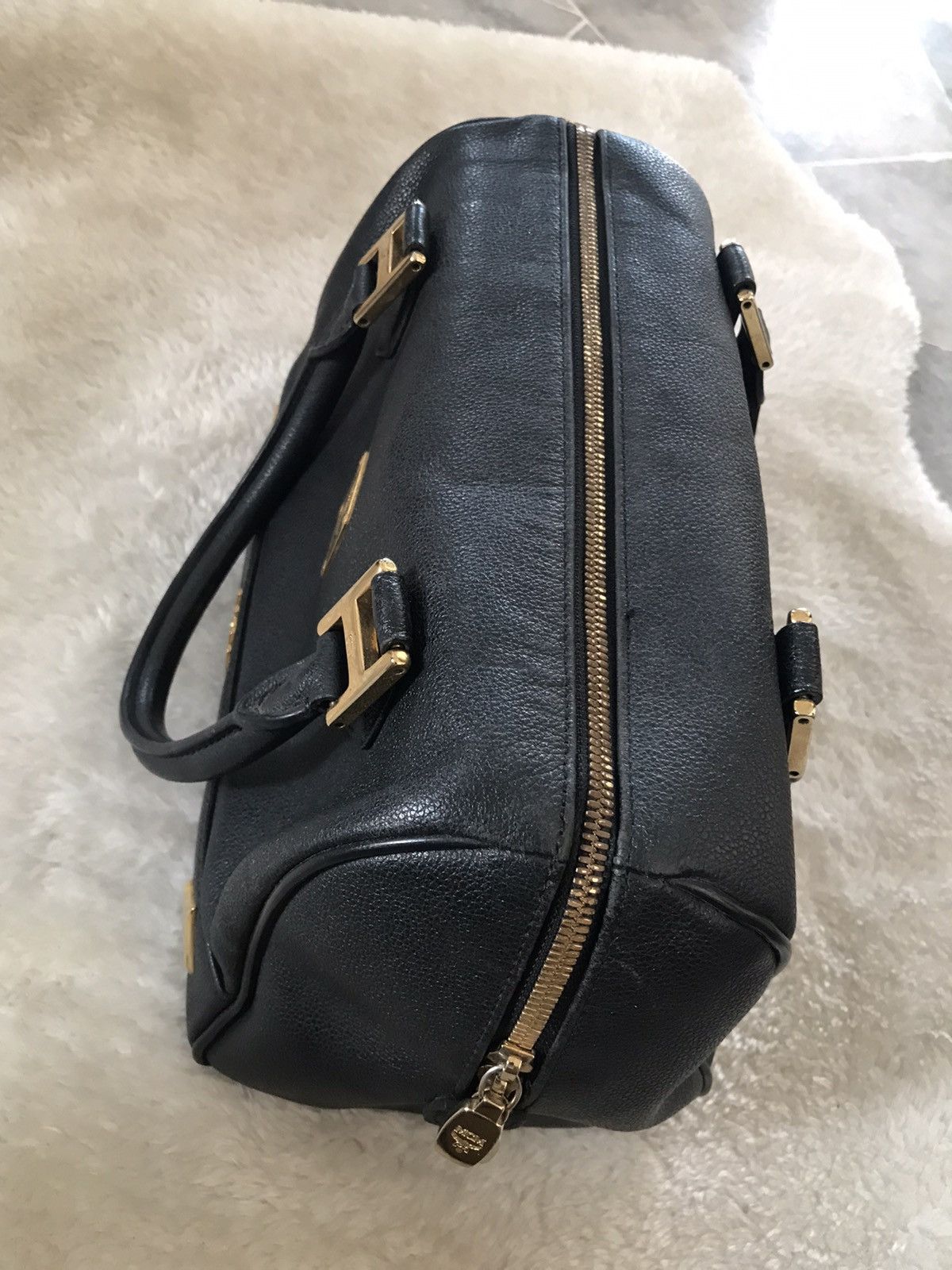 MCM MCM Small Leather Boston Bag Black Size ONE SIZE - 7 Thumbnail