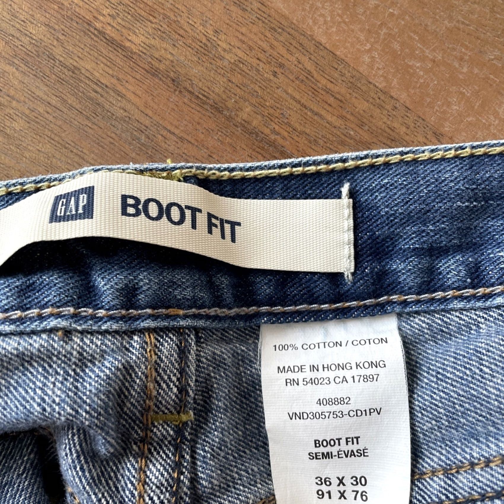 Gap VINTAGE Gap 1969 Jeans Mens 36x30 Bootcut Denim Stone Frayed Y2K Grunge 90s Punk Skater Bootstrap Size US 36 / EU 52 - 3 Thumbnail