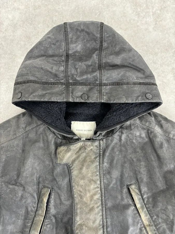 Pierre Balmain AW2012 Pierre Balmain Grey Eroded Avant-Garde Brut Long Parka Jacket Size US M / EU 48-50 / 2 - 4 Thumbnail