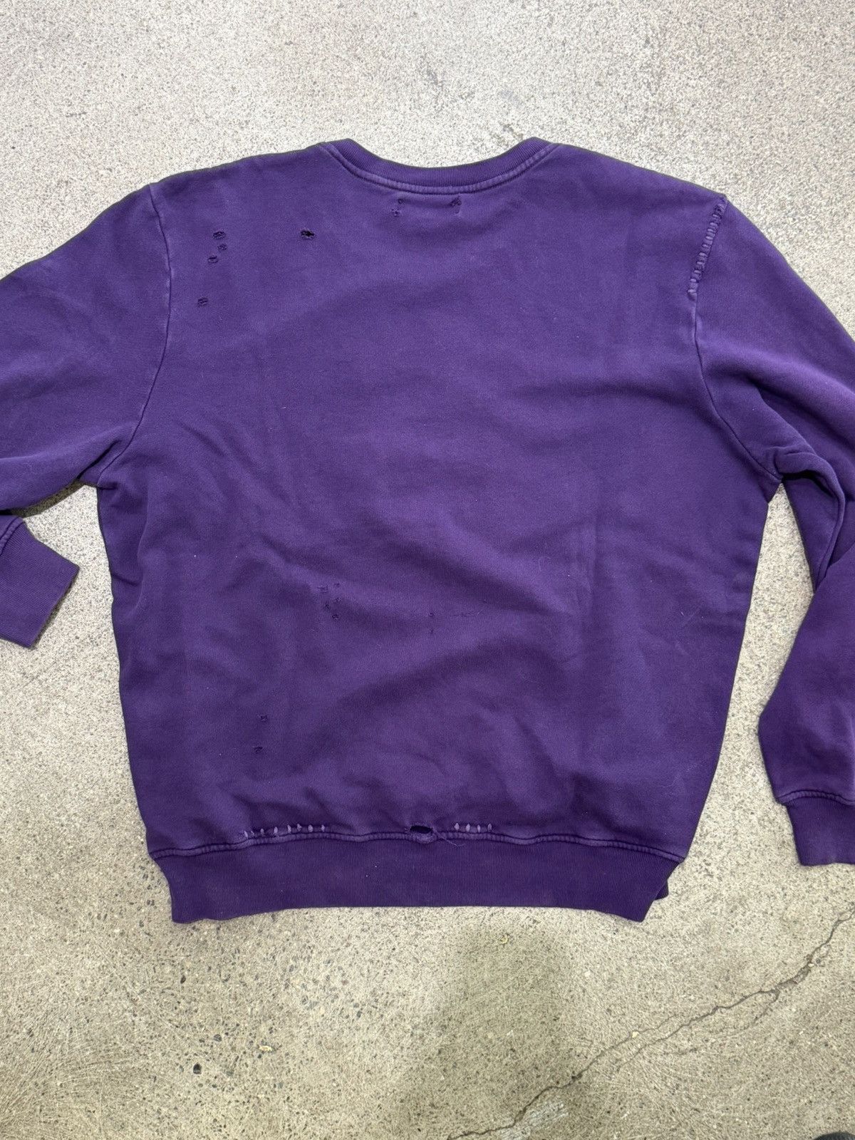 Amiri Amiri Poison Distressed Crewneck Purple Size US L / EU 52-54 / 3 - 2 Thumbnail