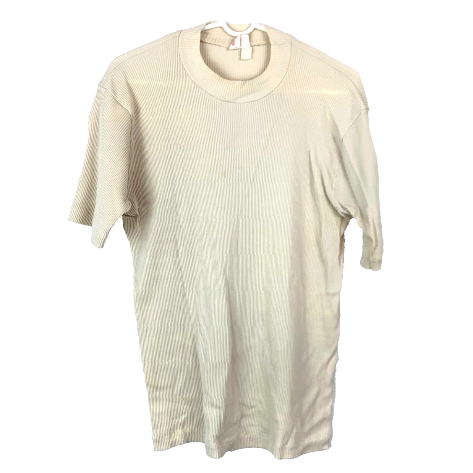 Vintage VINTAGE Munsingwear Beige Ribbed Dupont Nylon Tee T-Shirt XL 1960s Short Sleeve Men Womens Mens Womens Size US XL / EU 56 / 4 - 2 Thumbnail