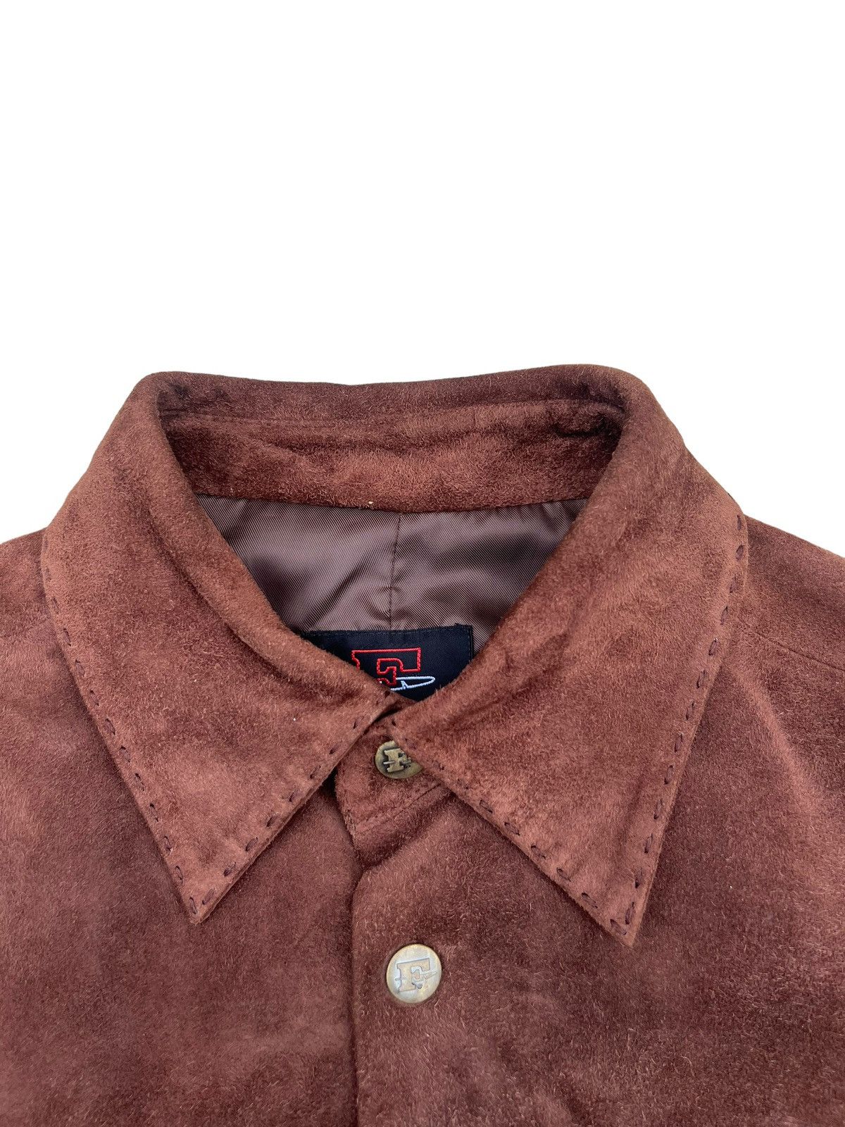 Leather Vintage FIGARO Paris Brown Sheepskin Suede Leather Shirt Size US M / EU 48-50 / 2 - 4 Thumbnail