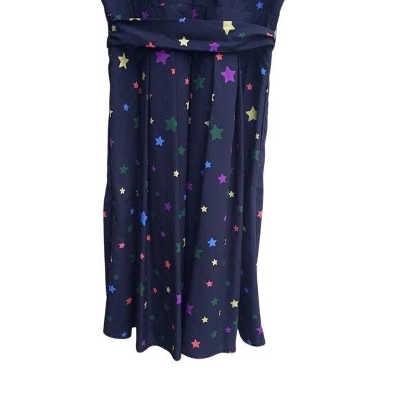 Other Eshaki Rainbow Star Modest Midi Tie Waist Dress Sz 10 Novelt Size L / US 10 / IT 46 - 7 Thumbnail