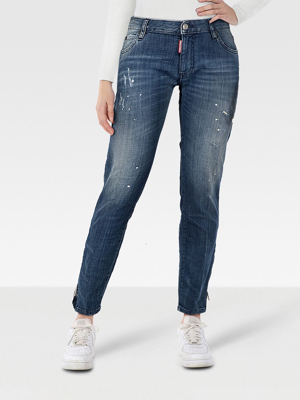 Dsquared2 Blue Denim Distressed Skinny Jeans Size 28" / US 6 / IT 42 - 1 Thumbnail