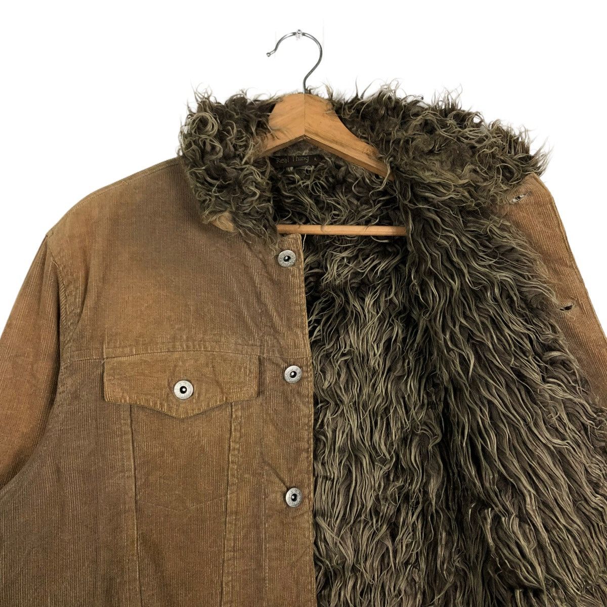 Japanese Brand 🔥90’s Real Things Corduroy Trucker Jacket Mink Fur Lining Size US L / EU 52-54 / 3 - 8 Thumbnail