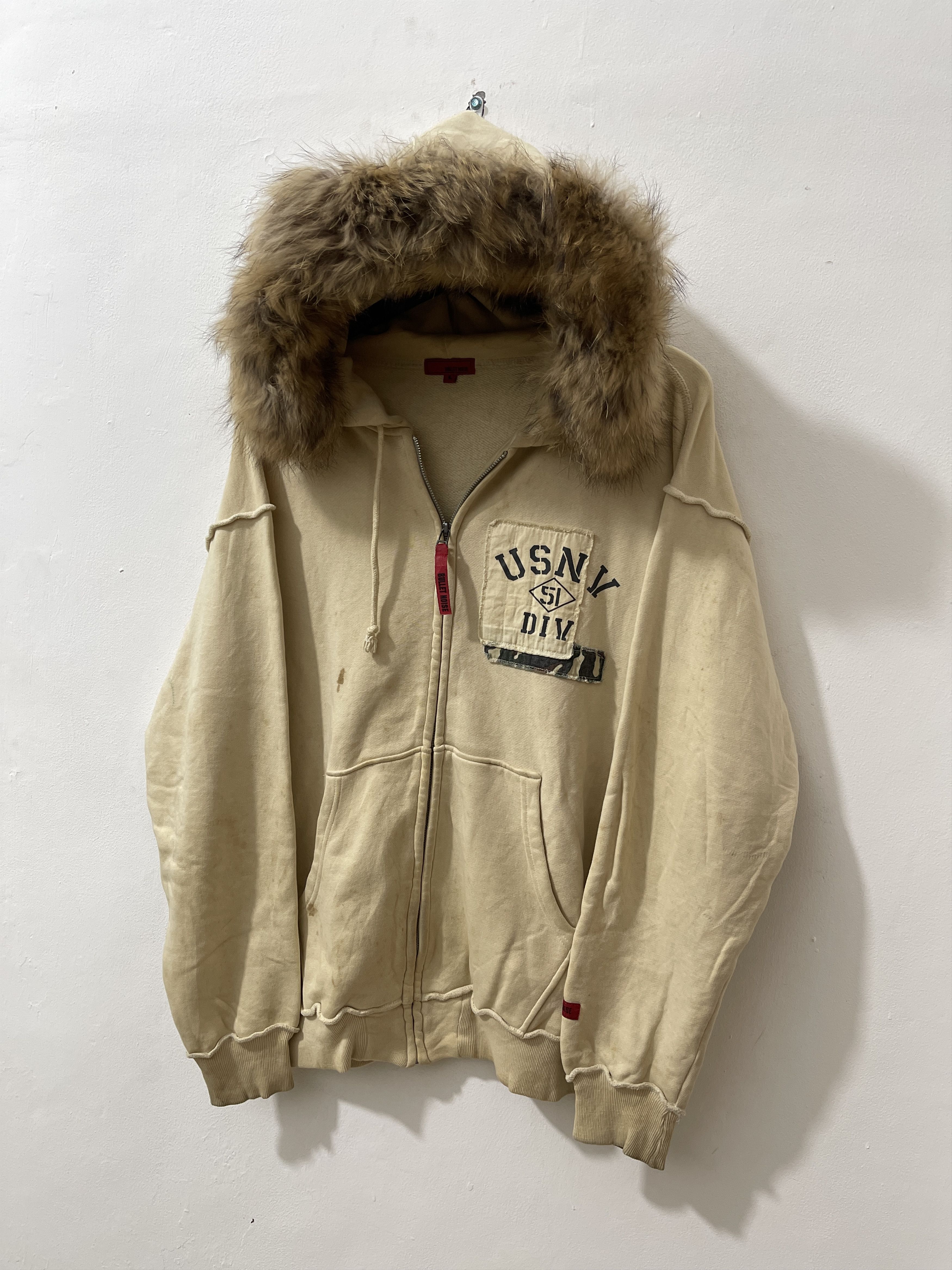 Japanese Brand 2000s Bullet Noise Thrashed Japan Archive Fur Vkei Hoodie Size US L / EU 52-54 / 3 - 2 Thumbnail