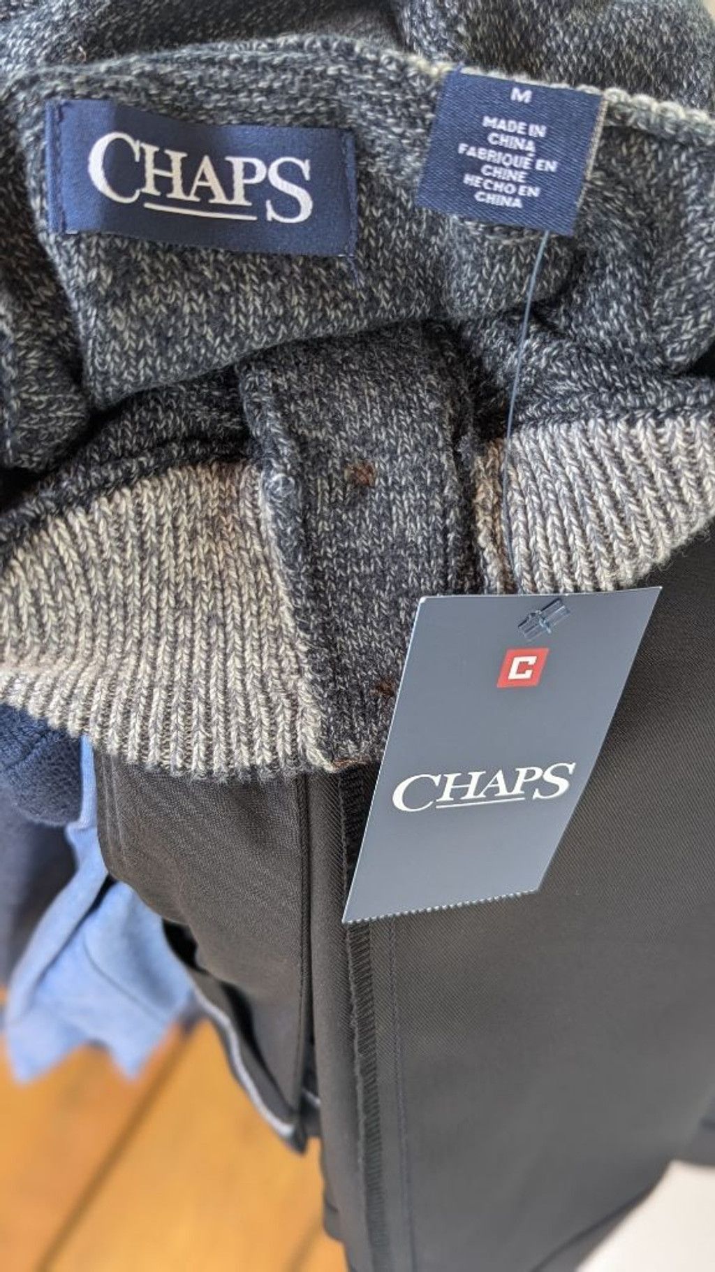 Chaps Men's Chaps M Charcoal Grey Mock Neck Button Sweater Size US M / EU 48-50 / 2 - 5 Thumbnail