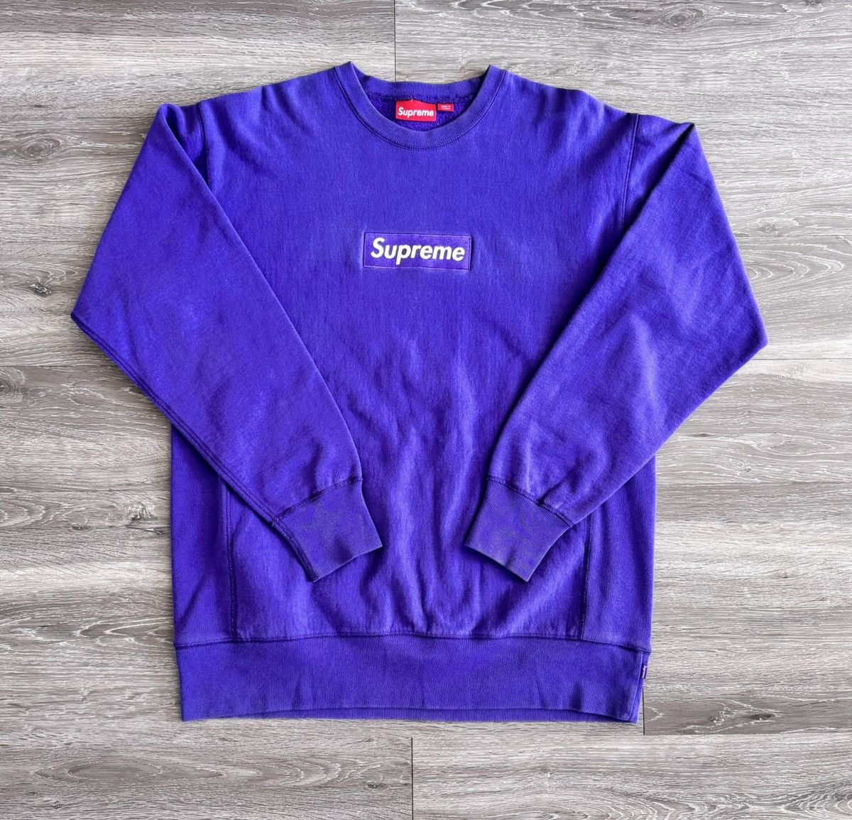 Supreme Supreme Purple Box Logo Crewneck 2004 Size US XL / EU 56 / 4 - 1 Thumbnail