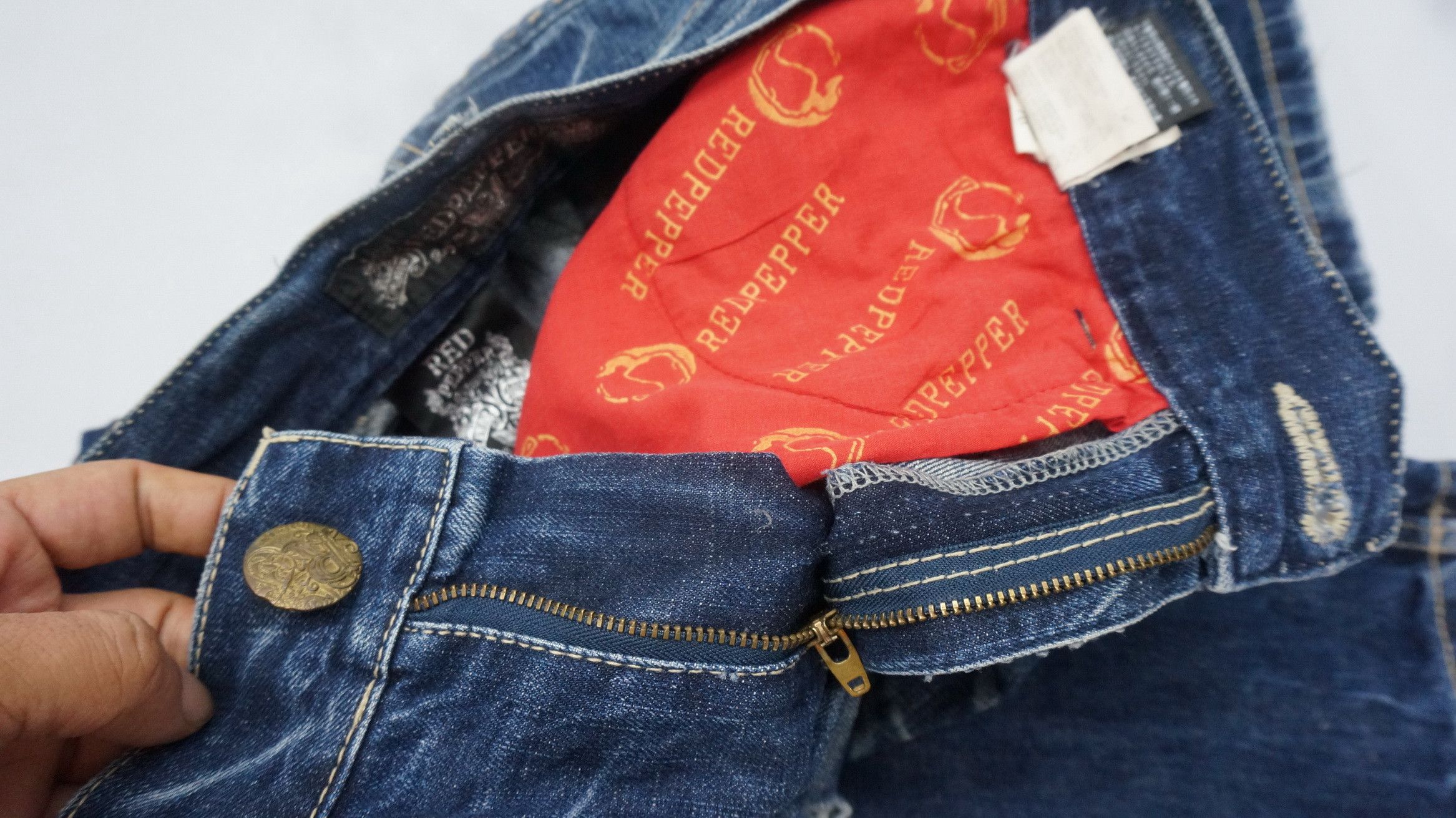 Japanese Brand Red Pepper Japan Co Reworked Embroidered Beads Pocket Jeans Size US 29 - 16 Thumbnail