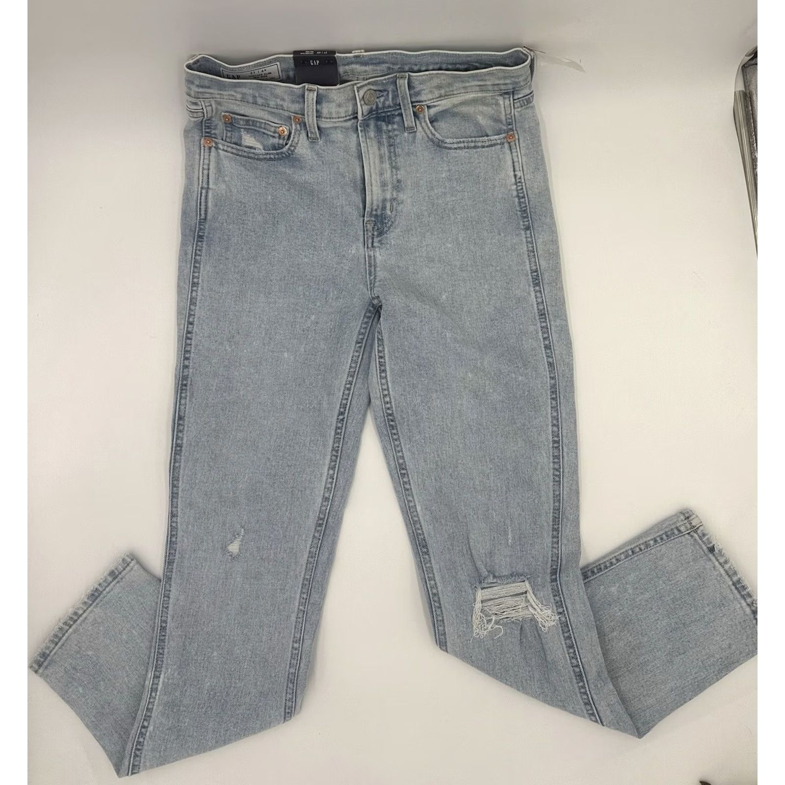 Gap VINTAGE Gap Jeans Slim Light Wash 27 Women Straight Slimming - Regular Blue Size 27" / US 4 / IT 40 - 2 Thumbnail