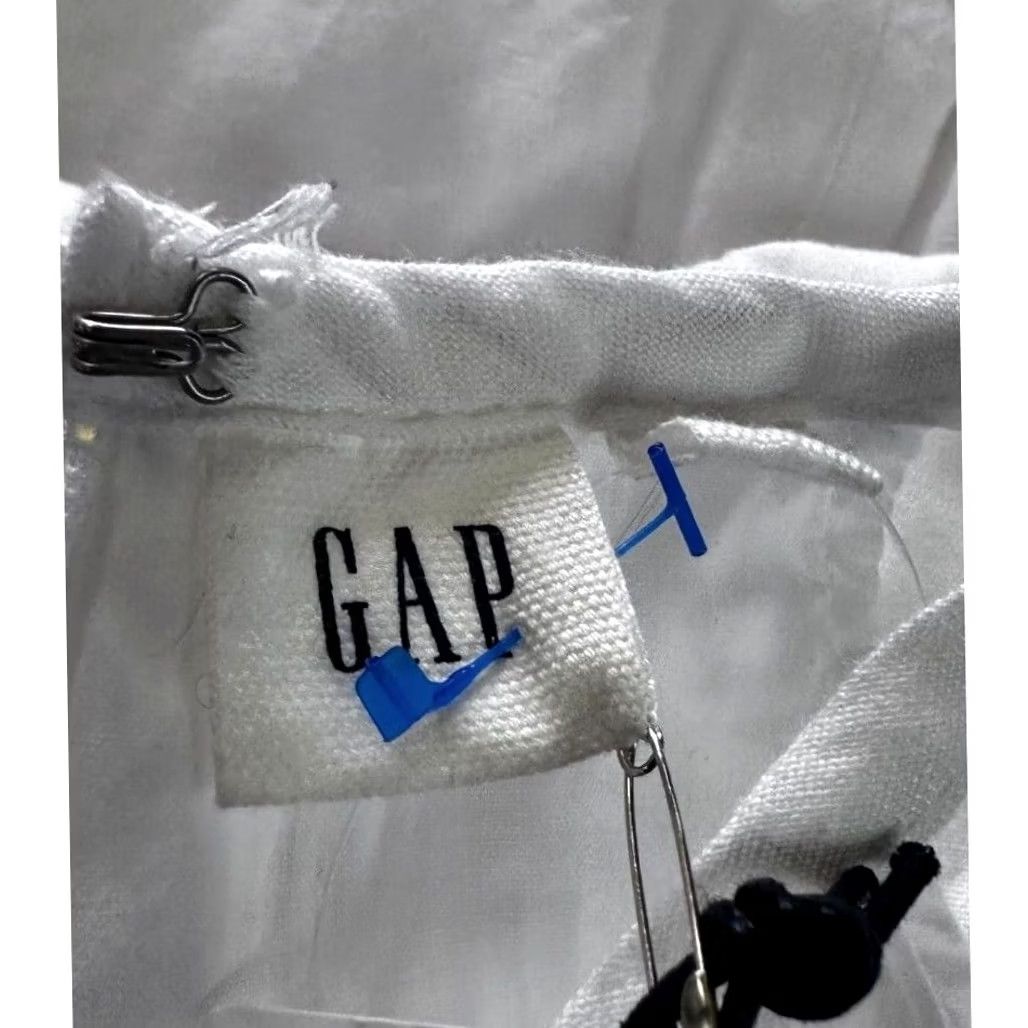 Gap Gap Linen Blend A-Line Dress Womens 4T White Embroidered Halter Neck Ladies NEW Size S / US 4 / IT 40 - 3 Thumbnail