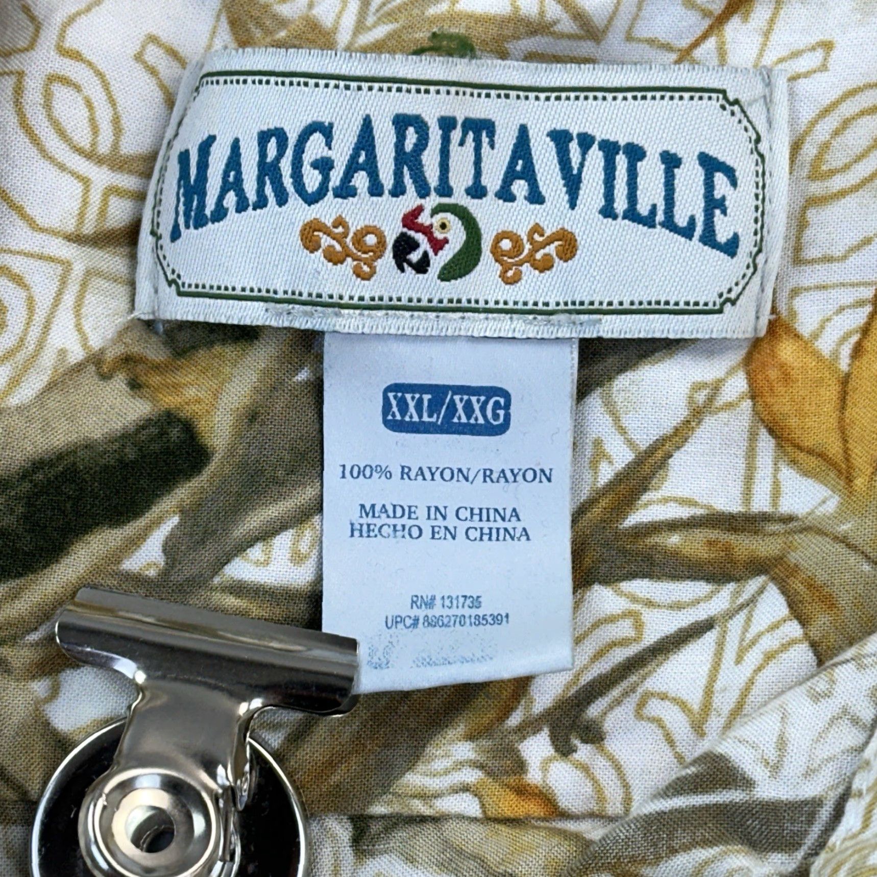 Paradise Margaritaville Shirt Mens 2XL Rayon Birds Of Paradise Floral Print Hawaiian Shirt Size US XXL / EU 58 / 5 - 3 Thumbnail