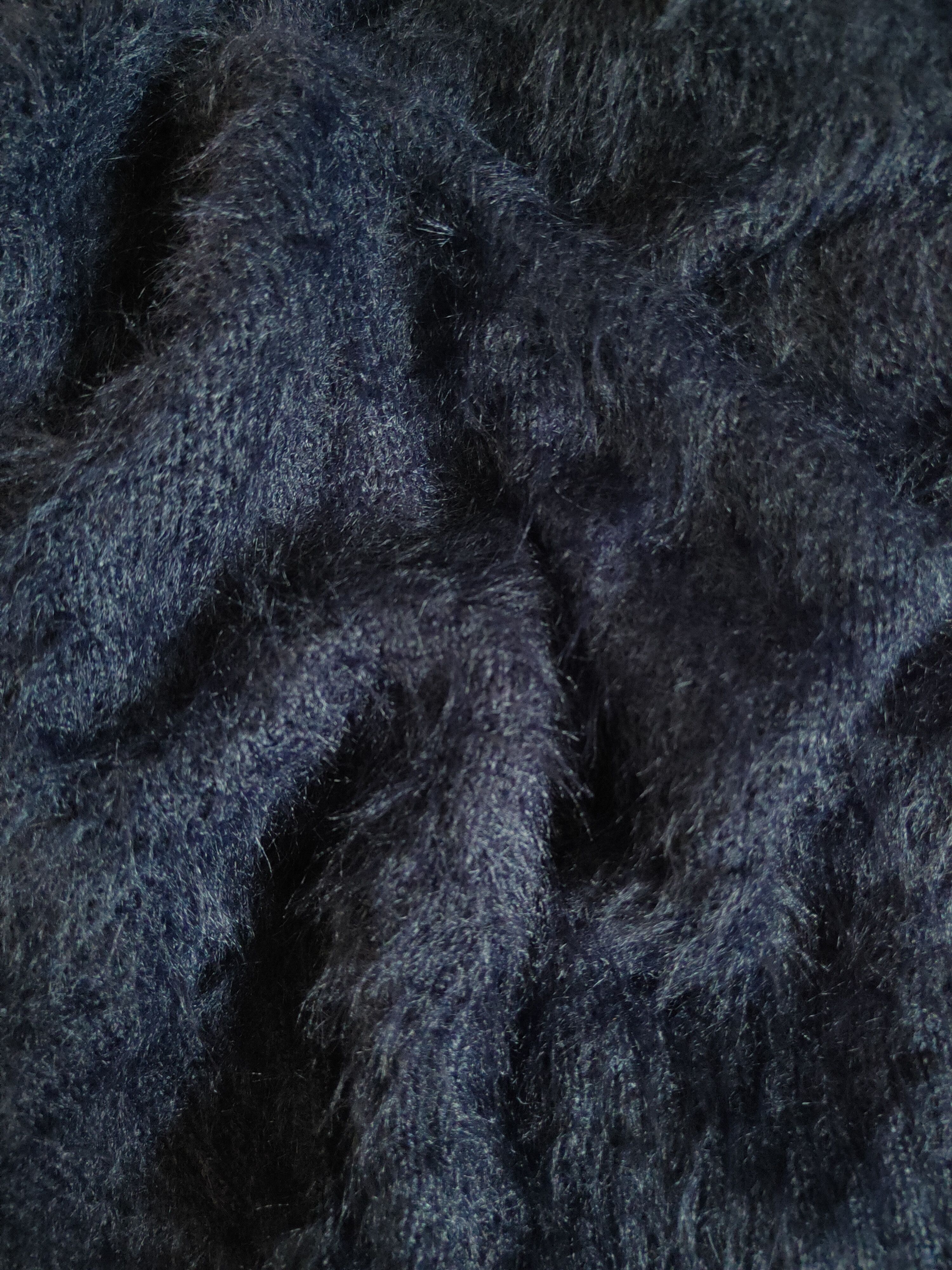 Homespun Knitwear Emporium Navy Shag Shaggy Fur Mohair Knitwear #S2168 Size L / US 10 / IT 46 - 11 Thumbnail