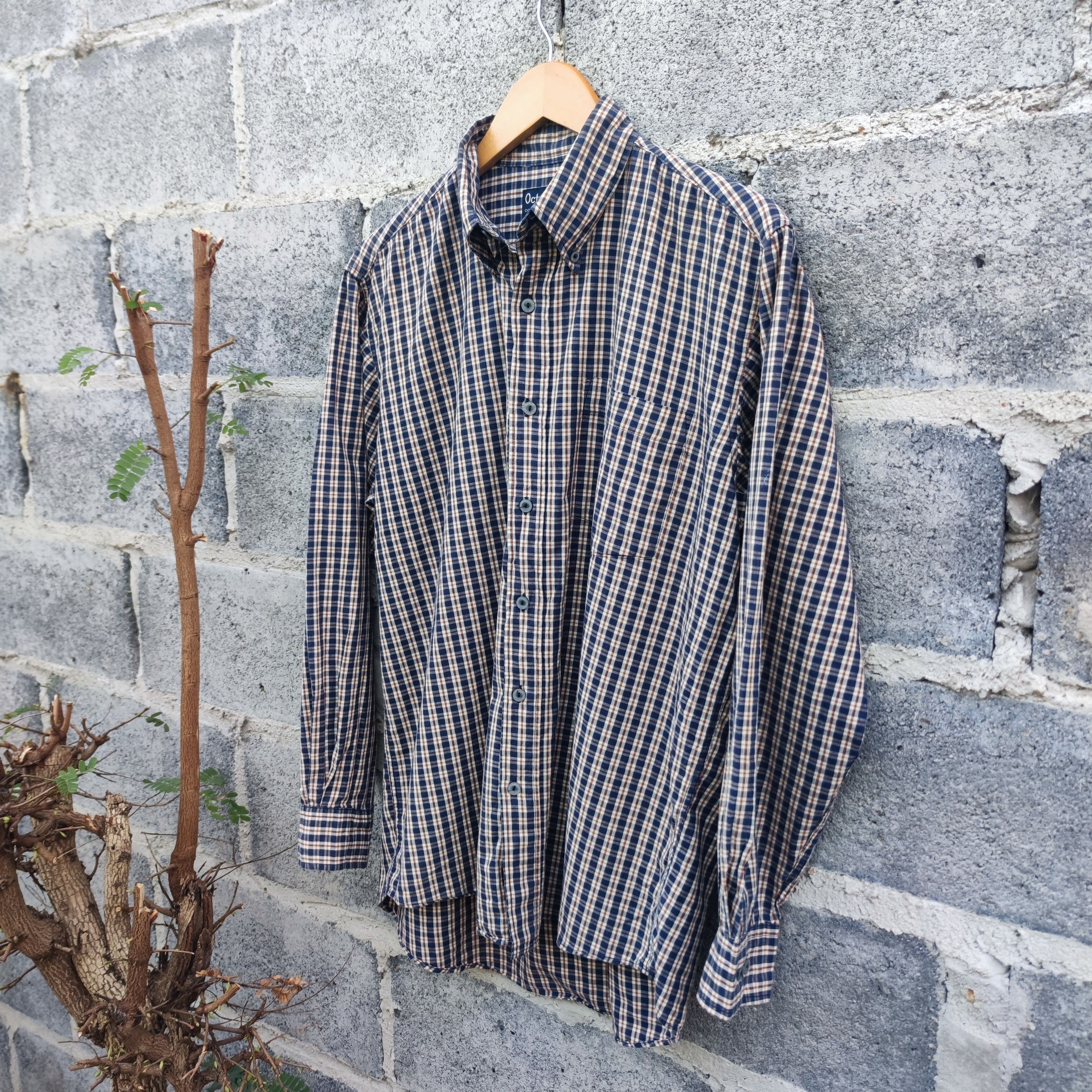 Japanese Brand × Octopus × Vintage Octopus Army Plaid Cotton Button Down Shirt Size US M / EU 48-50 / 2 - 8 Thumbnail