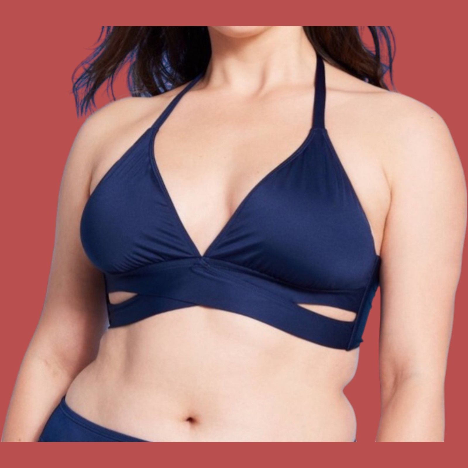 Other Shade & Shore-Women's Triangle Bralette Faux Wrap Halter Bik Size ONE SIZE - 1 Thumbnail