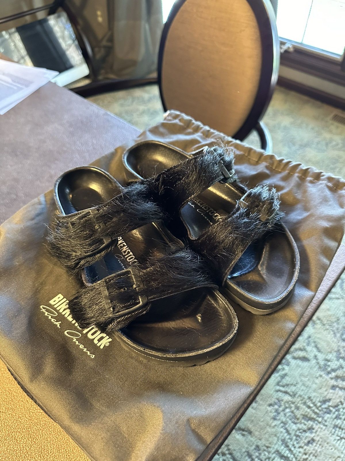Birkenstock × Rick Owens Rick Owens Birkenstock Arizona Pony Hair Sandals Size US 6 / EU 39 - 2 Thumbnail