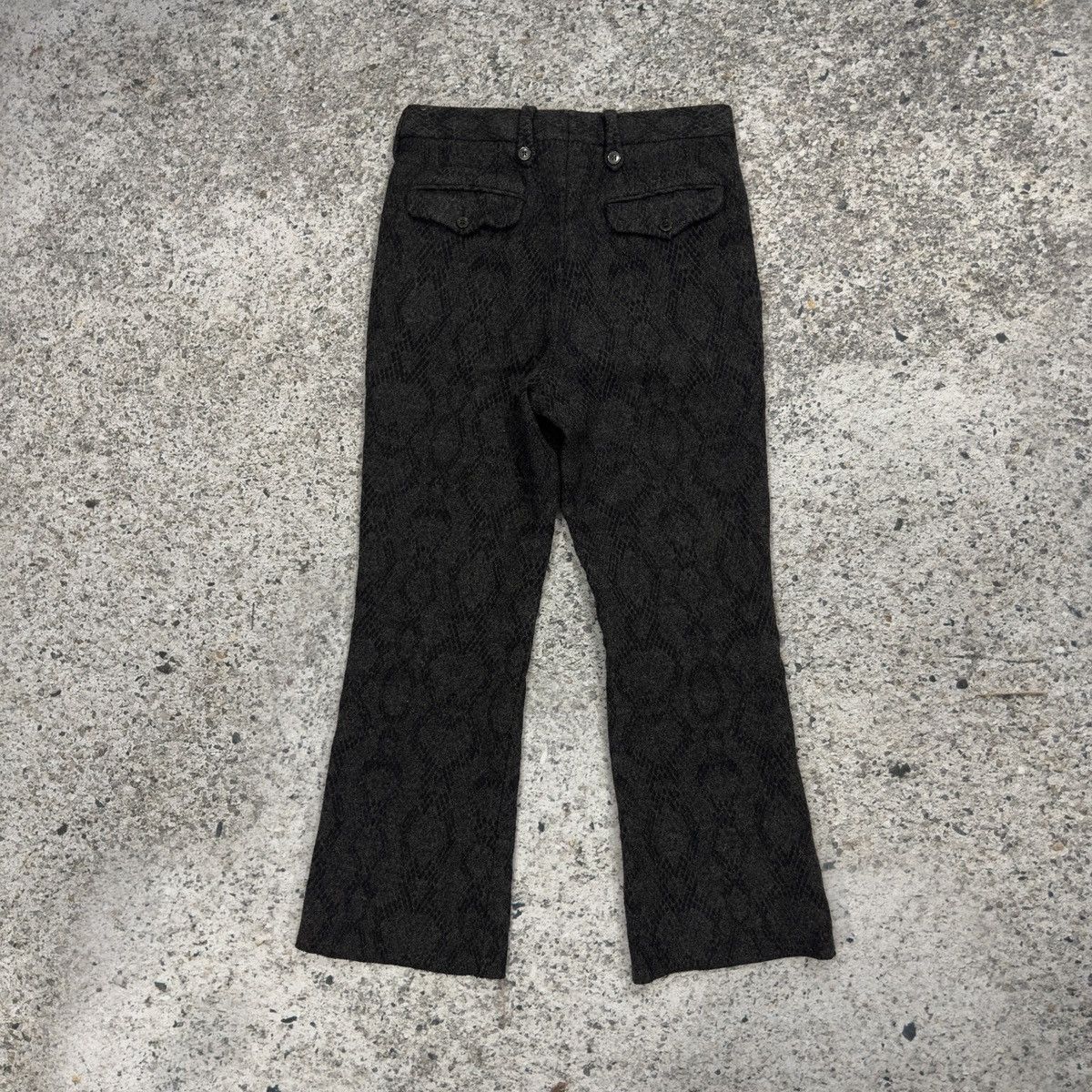 Dries Van Noten Dries Van Noten Wool Snakeskin Print Flare Trouser Pants Size US 30 / EU 46 - 2 Thumbnail