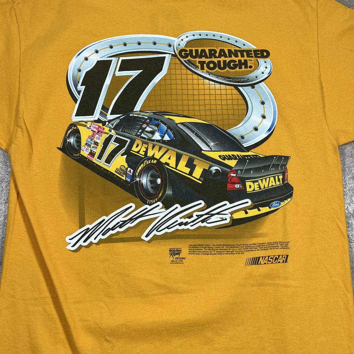 NASCAR × Vintage Vintage Matt Kenseth Yellow Y2K NASCAR DeWALT Racing Tee Size US L / EU 52-54 / 3 - 4 Thumbnail