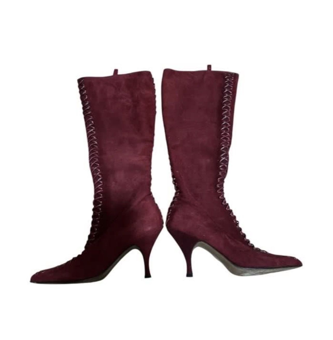 Dior Christian Dior Suede Boots Wine red Size US 6.5 / IT 36.5 - 3 Thumbnail